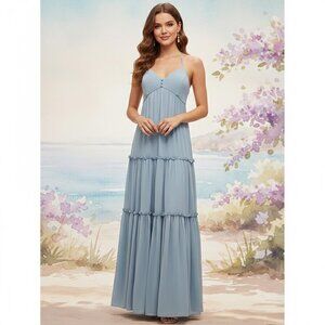 Boho Chiffon Long Formal Bridesmaid Dress